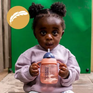 Tommee Tippee Superstar Weighted Straw Cup for Toddlers 6m+ 10oz 2 Pack Leak and Shake-Proof Antimicrobial Technology Pink - image