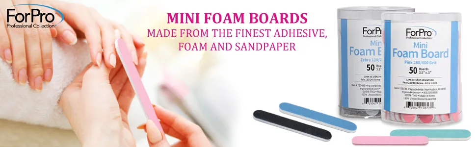 ForPro Mini Foam Board Zebra 100/180 Grit Double-Sided Manicure Nail File 3.5 L x .5 W 50-Count - product information 1
