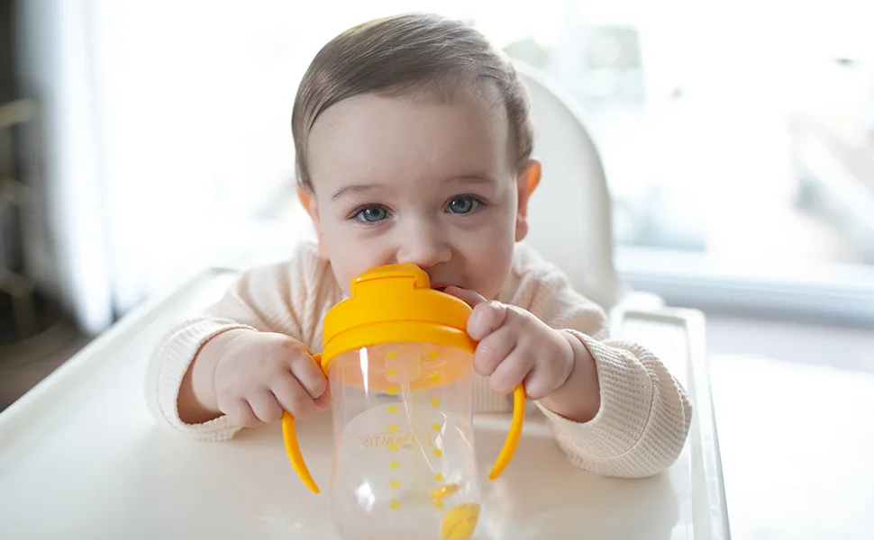 Dr. Brown's Milestones Baby's First Straw Cup Sippy Cup with Straw 6m+ 9oz/270ml 2 Pack Coral & Olive Green BPA Free - Dr. Brown