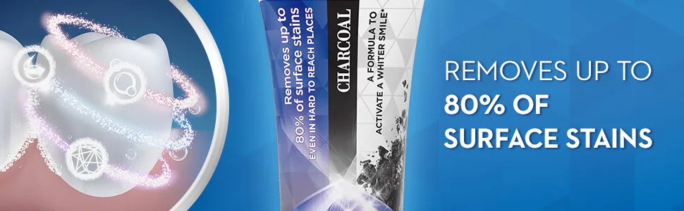 Crest 3D White Charcoal Whitening Toothpaste 4.1 oz 3 Count 4.1 Ounce (Pack of 3) - Removes up to 80% surface stains