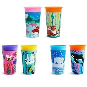 Munchkin Miracle 360 WildLove Sippy Cup 9 Oz 2 Pack Bee/Lemur - miracle cups