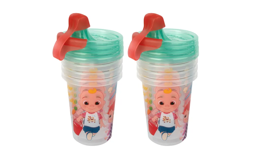 Take & Toss CoComelon Toddler Sippy Cups Toddler Cups with Lid and Travel Cap Baby Essentials 10 Oz 8 Count - image