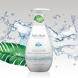 Live Clean Liquid Hand Soap Fresh Water 17 Oz (Packaging May Vary) - Live Clean Fresh Water Hydrating Liquid Hand Soap, 500 mL