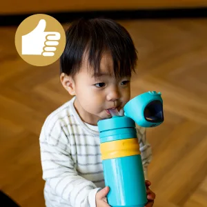 Tommee Tippee Superstar Insulated Flip Top Sportee Straw Cup 18m+ 11oz 2 Pack | Leak and Shake Proof Anti-Microbial Spout Blue & Orange - image