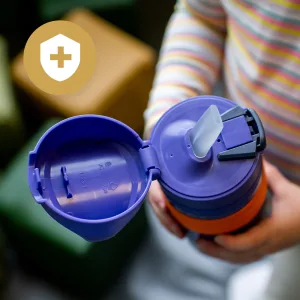 Tommee Tippee Superstar Insulated Flip Top Sportee Straw Cup 18m+ 11oz 2 Pack | Leak and Shake Proof Anti-Microbial Spout Blue & Orange - image