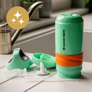 Tommee Tippee Superstar Insulated Flip Top Sportee Straw Cup 18m+ 11oz 2 Pack | Leak and Shake Proof Anti-Microbial Spout Blue & Orange - image