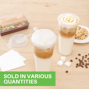 Restaurantware Bev Tek Clear Plastic 2-in-1 Straw or Sippy Cup Lid - with Two Plugs Fits 12 16 and 24 oz - 25 count box - Coordinate our cold cups with lids to securely contain guests