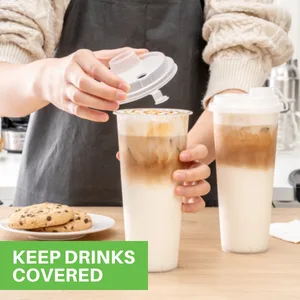 Restaurantware Bev Tek Clear Plastic 2-in-1 Straw or Sippy Cup Lid - with Two Plugs Fits 12 16 and 24 oz - 25 count box - Each order includes 500, 100, or 25 coffee lids so you won