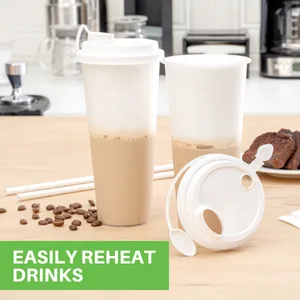 Restaurantware Bev Tek Clear Plastic 2-in-1 Straw or Sippy Cup Lid - with Two Plugs Fits 12 16 and 24 oz - 25 count box - Ideal for warm teas and iced coffees, these plastic cup lids are perfect for hot and cold beverages.