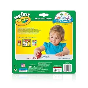 Crayola My First Crayola Palm-Grip Crayons Art Tools 6 Count Designed for Toddlers - Specially Designed Shape for Young Artists