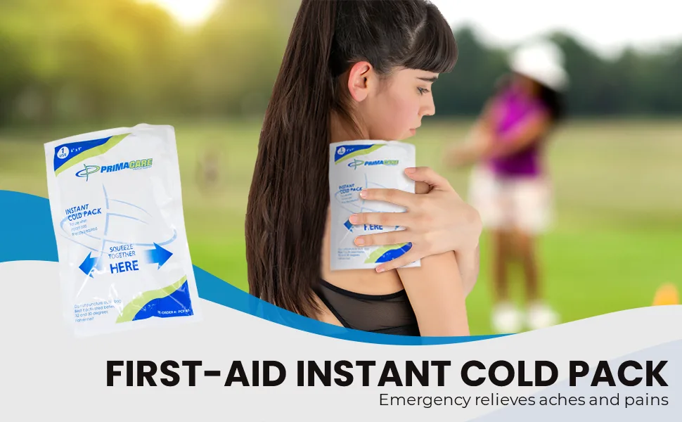 Primacare PCP-45 Pack of 24 4x5 Disposable Instant Cold Therapy Ice Pack for Injuries First Aid Ice Pack for Instant Pain Relief - product information 1