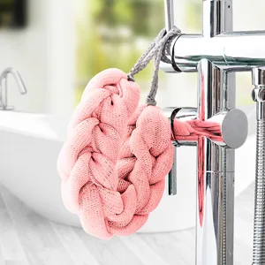LSIWMSK 3 Pack Long Bath Loofahs Stretchable Braided Mesh Exfoliating Loofah Back Scrubber Ball Body Bath Shower Sponge 3 Colors (3 x Bath Sponge + 2 x Loofah Pad) - Wide scope of application