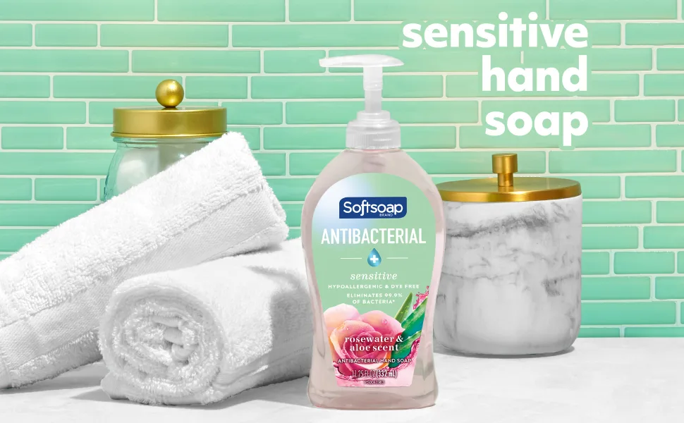 Softsoap Antibacterial Liquid Hand Soap Sensitive Rosewater and Aloe scent Hand Soap 11.25 Oz 6 Pack - image