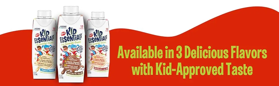 BOOST KID ESSENTIALS 1.5 Strawberry Splash 8 Fl oz (Pack of 24) - 3 delicious flavors bke