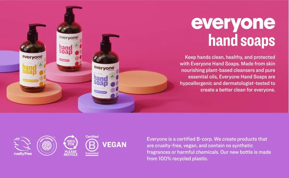 Everyone Hand Soap Refill 32 Ounce (Pack of 6) Meyer Lemon and Mandarin Plant-Based Cleanser with Pure Essential Oils - product information 1