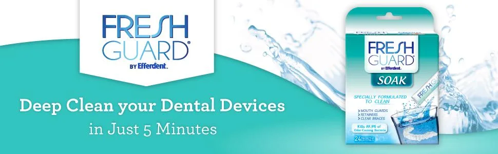 Fresh Guard Soak Specially Formulated for Retainers Mouthguards and Removable Braces 24 Count (Pack of 12) - Fresh Guard | Deep Clean your Dental Devices in just 5 minutes