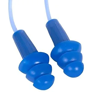 Jackson Safety Metal Detectable Reusable Corded Foam Ear Plug 31dB NRR Blue Universal Size Bulk Pack (Case of 400 Pairs) 13822 - Reusable ear plug, metal detectable ear plug, universal size reusable ear plug, bulk ear plugs