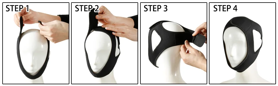 2 Pack Anti Snore Chin Strap Suoundey Professional Adjustable Strap Snoring Reduce Solution Chin Strap for Snoring Snore Stopper Breathable Sleep Aid for Men and Women - chin strap