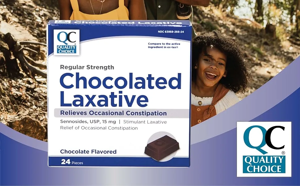 Quality Choice Regular Strength Chocolate Laxative 24 Count Each (1) - 97059-