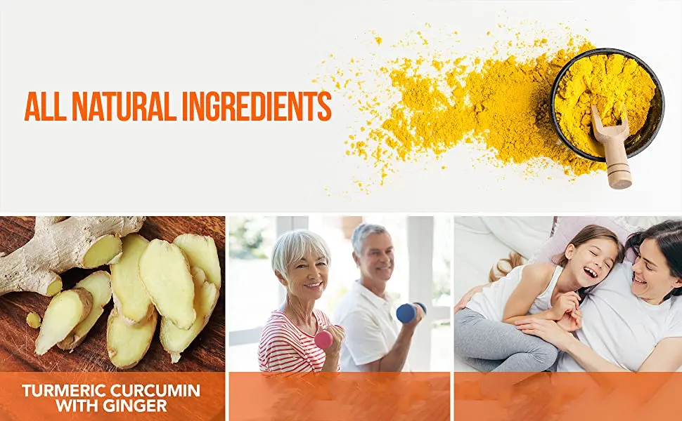 Turmeric Curcumin with Ginger 95% Curcuminoids with BioPerine - 180 Veggie Capsules - Made in USA 180 Count (Pack of 1) - turmeric ginger
