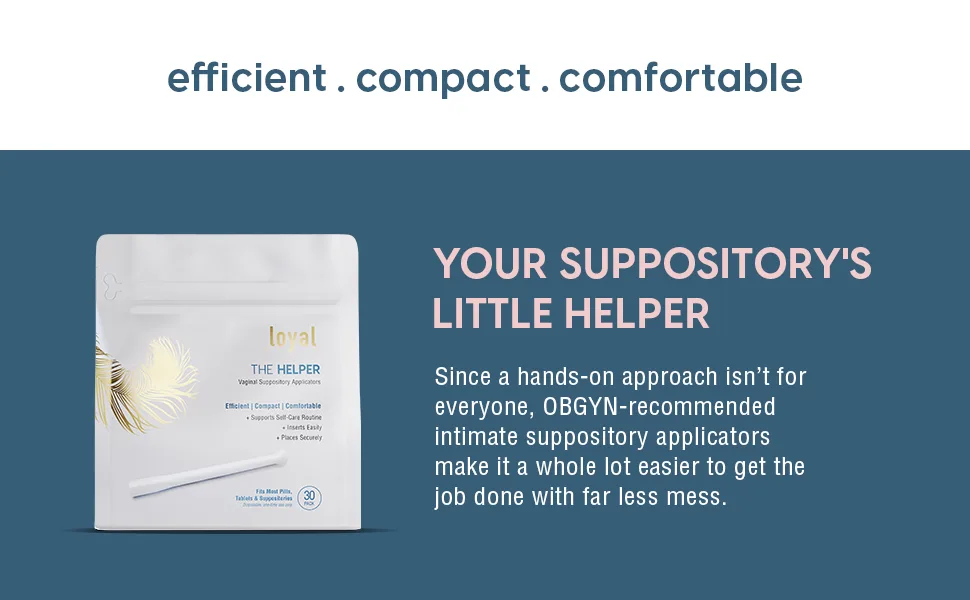 Loyal The Helper Vaginal Suppository Applicators | Efficient | Compact | Comfortable | Fits Most Brands Pills Tablets and Boric Acid Suppositories (30-Pack) 30 Count (Pack of 1) - loyal the helper suppository