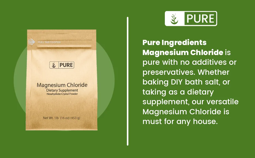 Pure Original Ingredients Magnesium Chloride (1 lb) Eco-Friendly Packaging Crystal Powder Magnesium Supplement 16 Ounce (Pack of 1) - product information 1
