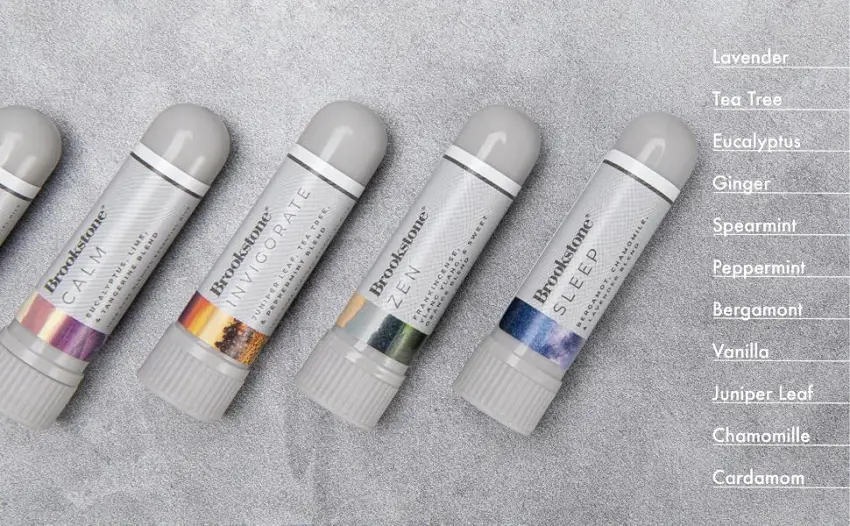 Brookstone Aromatherapy Inhaler | Essential Oil Inhaler for Stress Relief Stuffy Nose Relief and General Aromatherapy Benefits | Variety 6 Pack - ingredients