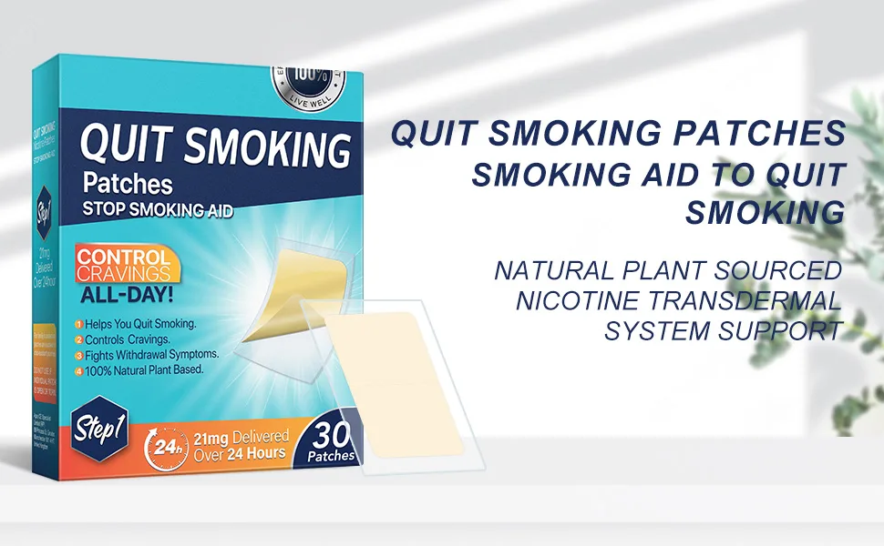 21mg Quit Smoking Patches Step 1 Smoking Aid to Quit Smoking Delivered Over 24 Hours Transdermal System 30 Count Patches to Help Quit Smoking Stop Smoking Aids That Work with 2 Week - Nicotine Patches