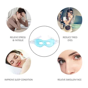 NEWGO Ice Eye Mask Reusable Gel Mask Hot Cold Pack Therapy for Puffy Eyes Dry Eyes Dark Circles Migraines Stress Relief - Blue - ice mask