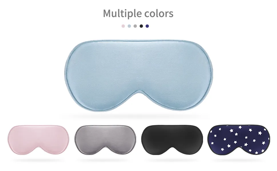 2 Pack Lonfrote Children Eye Mask Smooth Blindford for Travel Relax Supper Soft Natural Silk Sleep Mask for Kids Sleeping(Blue & Grey) - Multiple colors