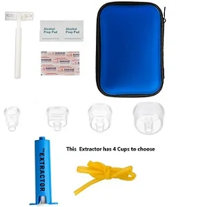 Finever Insect Bug Bee Sting Snake Bite Venom Extractor Suction Kit Tool Sting Pump First Aid Safety Fast Emergency for Hiking Backpacking Camping Blue Suction and Case - Insect Bug Bee Sting Snake Bite Venom Extractor Suction Kit