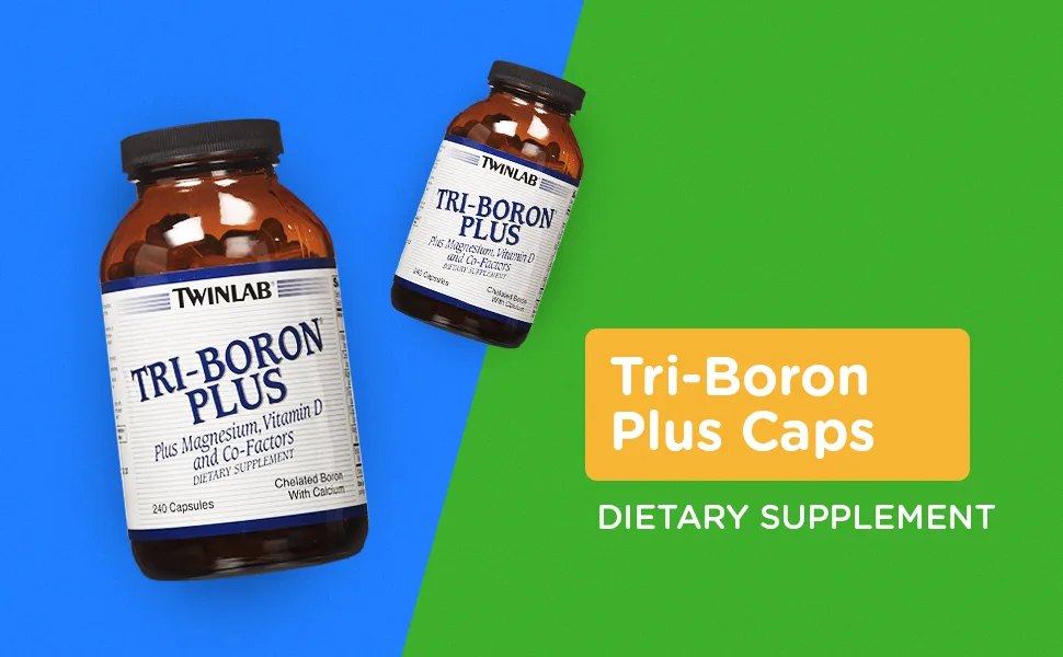 Twinlab Tri-Boron Plus Caps - Calcium Supplement to Support Bone Health - 3 mg 240 Capsules 1 Count (Pack of 1) - TWINLAB, Tri-Boron Plus 3mg
