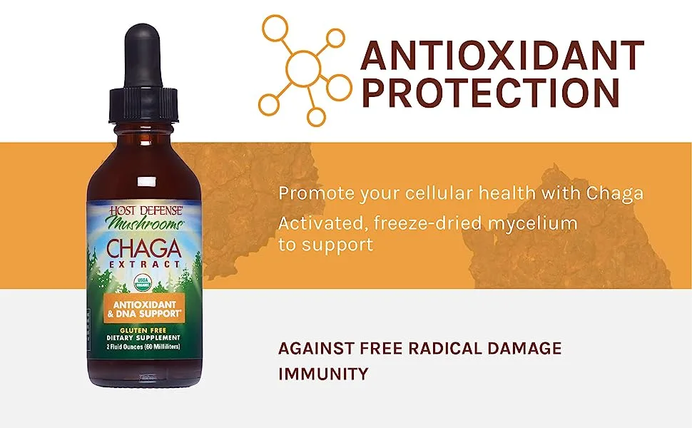 Host Defense Chaga Extract Antioxidant and DNA Support Mushroom Supplement Plain 2 fl oz 2 Fl Oz (Pack of 1) - product information 2