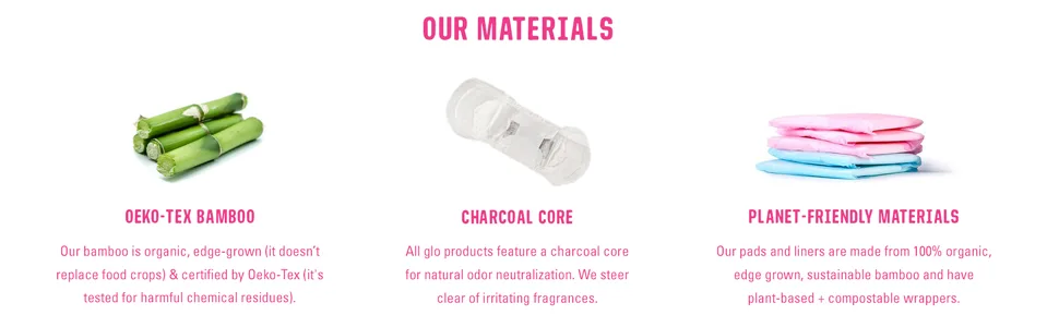 glo - Organic Bamboo Incontinence Liners Plant-Based Biodegradable & Plastic Free 16 Count 1 Pack - Our Materials
