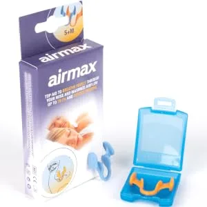 Airmax Unisex Classic Nasal Dilators Trial Pack - Anti Snoring Device for Men and Woman - Improves Airflow - 1 Small 1 Medium - airmax package