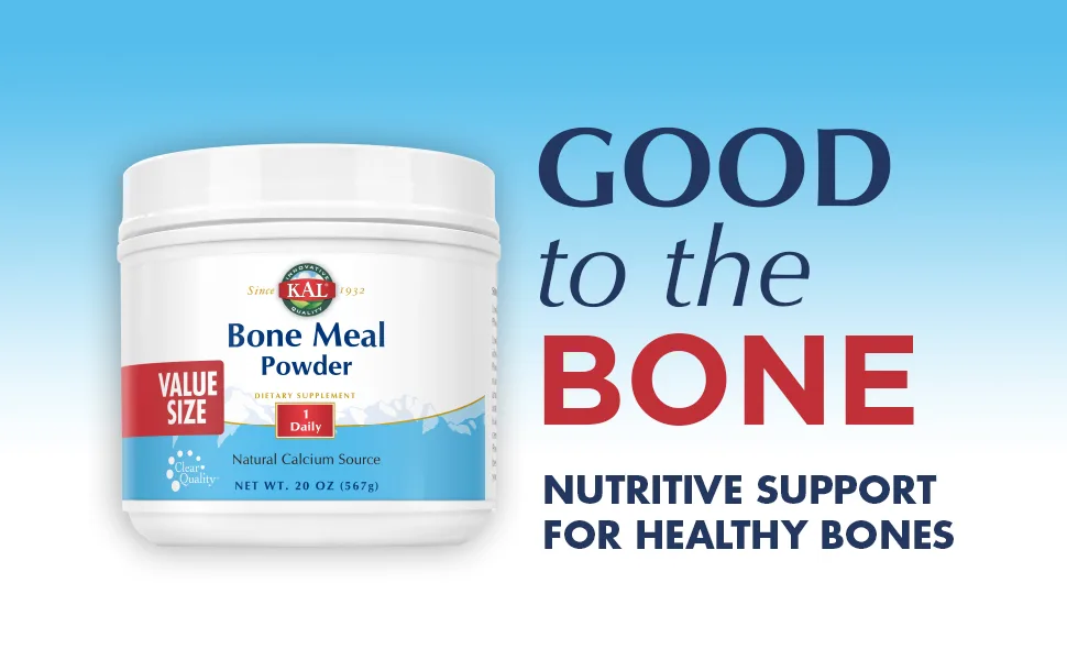 KAL Bone Meal Powder | Sterilized & Edible Supplement Rich in Calcium Phosphorus Magnesium | for Bones Teeth Nerves Muscular Function (20oz) 1.25 Pound (Pack of 1) - KAL Bone Meal Powder | Sterilized & Edible Supplement Rich in Calcium, Phosphorus, Magnesium 20 oz