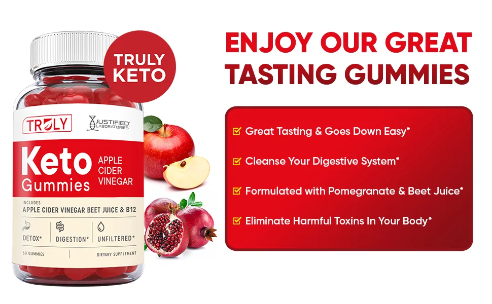 Justified Laboratories (2 Pack) Truly Keto ACV Gummies 1000MG with Pomegranate Juice Beet Root B12 120 Gummys 120 Count (Pack of 1) - truly keto gummies