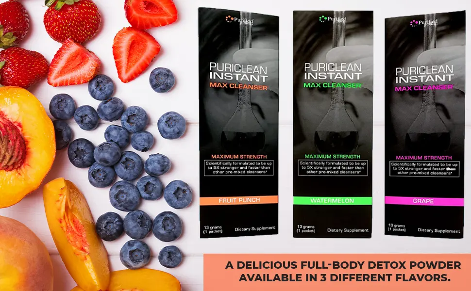 Puriclean Same-Day Max Detox Drink Maximum Strength Cleansing Quick Flush Potent Deep System Cleanser 5X Stronger & Faster Than Other Pre-Mixed Cleansers Fruit Punch (32 oz) (2) Fruit Punch 2 Pound (Pack of 2) - 3 flavors
