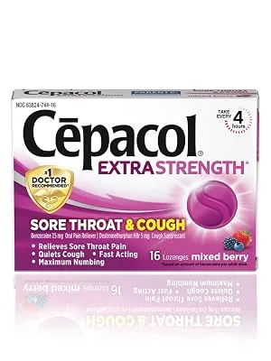 Cepacol Maximum Strength Throat and Cough Drop Lozenges Mixed Berry 16 Count - Cepacol Extra Strength Sore Throat & Cough Drop Lozenges