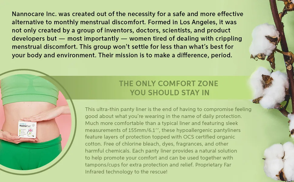 NannoPad Pantyliners - Made with Organic Cotton (18 Count (Pack of 1)) Nannocare - Nannopad