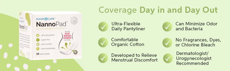 NannoPad Pantyliners - Made with Organic Cotton (18 Count (Pack of 1)) Nannocare - nannopad