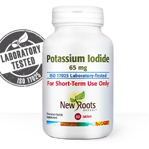 New Roots Herbal Potassium Iodide 65 mg KI Supplement | 60 Tablets for Thyroid Support | Iodine - YODO Naciente 60 Count (Pack of 1) - Potassium Iodide