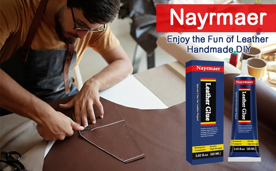Nayrmaer Leather Glue Special Fabric Glue Permanent Clear Washable for Bonding Between Leather and Leather Leather and Substrates of Different Materials (1pack) - leather glue