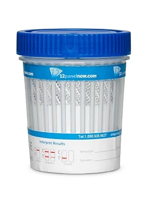  25 Pack 12 Panel Drug Test Screening Cups - Tests for AMP BAR BUP BZO COC MDMA MET MTD OPI OXY TCA and THC Instant Multi Panel Urine Drug Test with Temperature Strip - Drug Test Kit