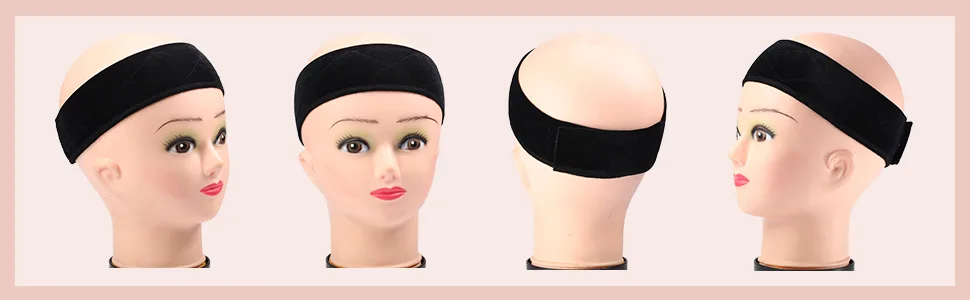 2 Pack Velvet Wig Band Head Hair Band Adjustable Fastern (Black and Brown) - Features