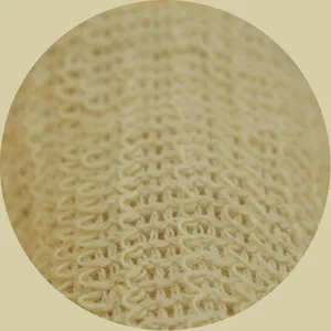 Bleu Bath (5 Pack) Mini Size Natural Exfoliating Loofah Pouch Sisal Ramie Soap Saver Bag Soap Lather Scrubber with Drawstring and Wooden Bead Holder - sisal cotton