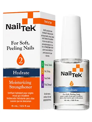 Nail Tek Hydrate 2 Moisturizing Strengthener for Soft and Peeling Nails Nourish Protect Nails from Chips Splits Peeling and Breakage 0.5 oz 1-Pack - Nail Tek Hydrate 2, Moisturizing Strengthener For Soft, Peeling Nails, 0.5 oz, 1-Pack