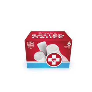 Swiss Safe Long Elastic Stretch Gauze Rolls 4 Inch x 8 Yards (6 Pack) - 6-Pack Gauze