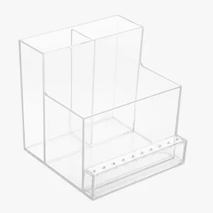 FRCOLOR Nail Drill Grinding Bit Holder Box Professional Nail Art Polishing Grinding Drill Bit Holder Display Storage Box Bit Case Organizer for Nails Pink - nail brush and drill bit holder