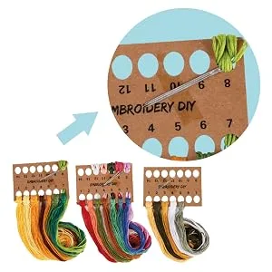Mocoosy 3 Pack Embroidery Starter Kit with Pattern and Instructions Stamped Embroidery Kit for Beginners Cross Stitch Sets Sewing Craft Include 3 Embroidery Fabric 3 Bamboo Hoops and Color Threads - embroidery floss